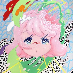 〈桜餅〉　2025　Acrylic on canvas　72.7×60.6cm