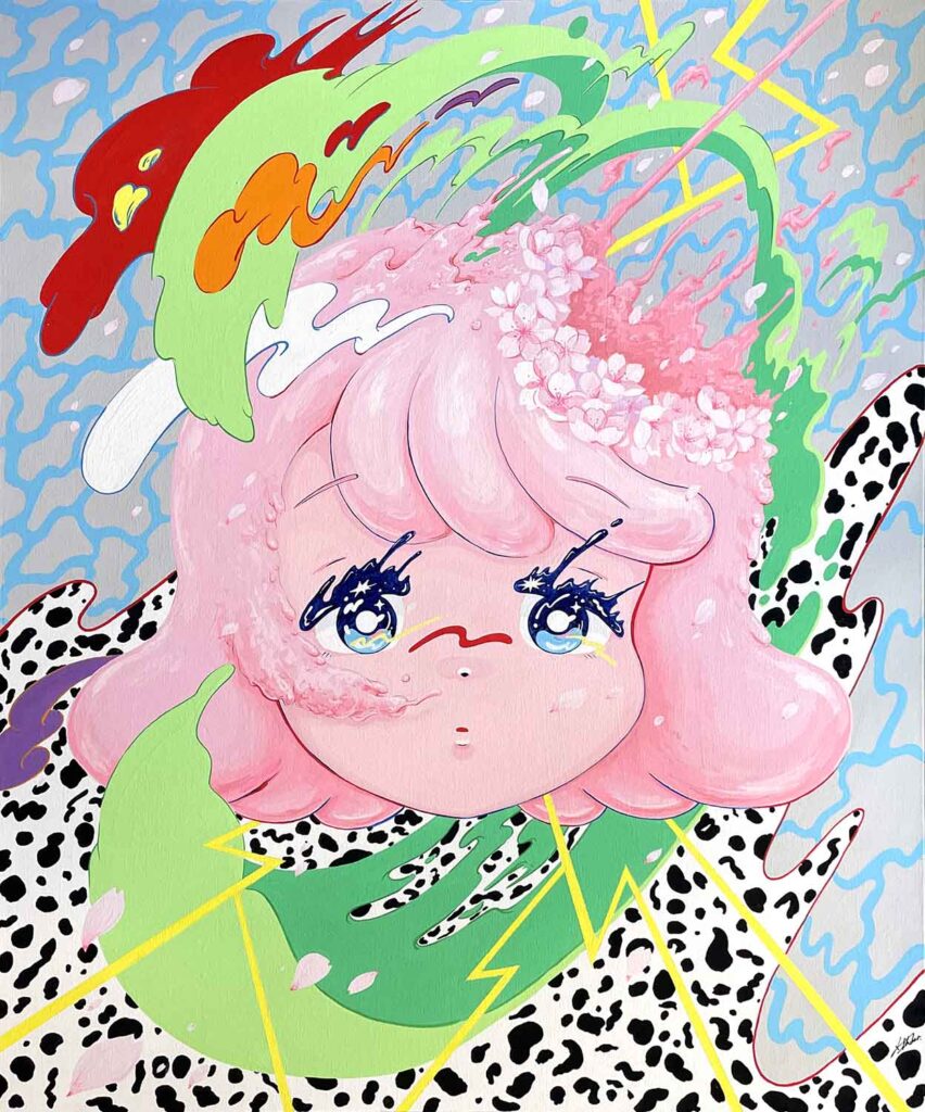 〈桜餅〉 
2025 
Acrylic on canvas 
72.7×60.6cm